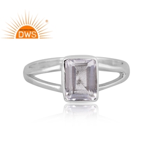 Hot Selling Oxidized Sterling Silver Natural Crystal <b>Quartz</b> Gemstone Stackable <b>Ring</b> Jewelry Manufacturer - Product Image 3