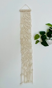 Decoración de Pared de Macramé de Forma Vertical Simple para Decoración Moderna del Hogar, Sala de Estar, Dormitorio y Exhibición Interior de la India - Product Image 2