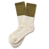 Conception libre personnalisé 2 tons Style Vintage chaussettes coton équipage chaussettes pour hommes femmes ODM Logo personnalisé mode robe sport quotidien porter