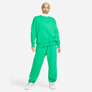 Sudadera holgada acanalada para mujer, con cuello redondo, 80% Algodón, 20% poliéster reciclado, lana, puños acanalados y dobladillo, color verde Aqua - Product Image 6