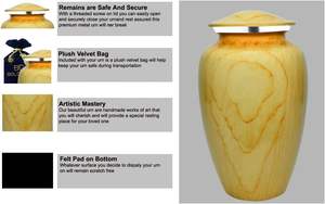 Urna de cremación con acabado de grano de madera de roble | Urna conmemorativa para adultos de cenizas humanas, entierro, urnas de cremación funeraria grandes | 200 pulgadas cúbicas - Product Image 3