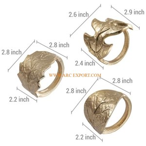 Bague de maintien de tissu vintage en métal plaqué or nouveauté classique ronds de serviette fantaisie lot de 3 ronds de serviette en laiton pur décor de table - Product Image 5
