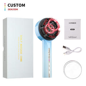 XBH Nuevo Dispositivo de crecimiento de cabello personalizado EMS Peine impermeable Luz roja Masajeador eléctrico para el cuero cabelludo y aplicador de aceite para el cabello Cepillo para el cuero cabelludo - Product Image 1