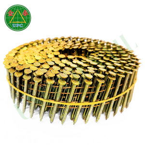 Premium Industrial 1-1/4 "X 0.083" Zinc Amarillo-Chapado en cromato Clavos de bobina de acero liso Cabeza a cuadros resistente a la corrosión - Product Image 3