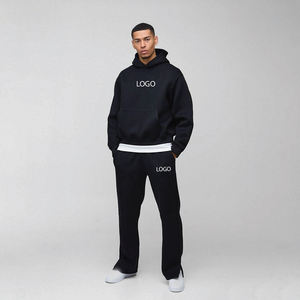 Ensemble sweat-shirt à col montant léger et basique noir à coupe régulière et pantalon de jogging fuselé décontracté, grande taille, imprimé hiver avec strass - Product Image 4