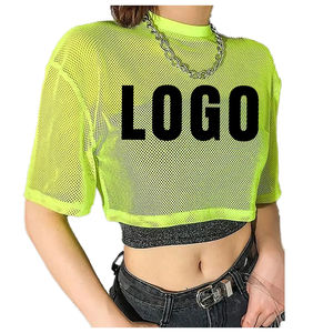 Camiseta Corta de Verano para Mujer, Ligera, de Moda, de Alta Calidad, Secado Rápido, Transpirable, de Spandex/Poliéster, con Cuello en V - Product Image 4