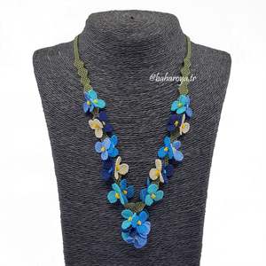 Turkuaz Festival Kolye Collar İğne Oyası Colección en Moda - Product Image 1