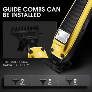 Tondeuse à cheveux sans fil professionnelle pour hommes, moteur BLDC, lame détachable avec revêtement DLC, étanche IPX7, base de charge pour barbiers - Product Image 3