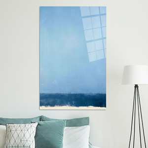 Lienzo Minimalista Océano Azul: Impresión Decorativa Abstracta de Paisaje Marino, ARTE EN VIDRIO TEMPLADO - Product Image 1