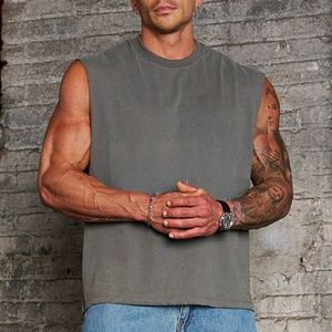 Camiseta sin mangas deportiva informal de secado rápido para hombre, camiseta sin mangas atlética de entrenamiento de algodón y poliéster para hombre, camiseta sin mangas para gimnasio y Fitness para hombre - Product Image 4