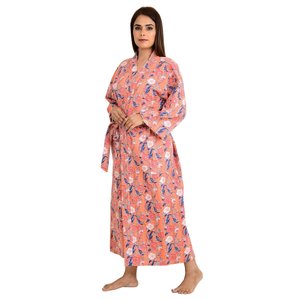 Kantha-Stitch 100% Cotton Reversible Long Kimono for Women Handmade Knitwear Soft Unisex Gift for Families - Product Image 5