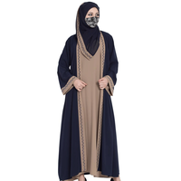 Abaya Modeste Droite en Chiffon à Manches Longues 100% Soie pour Femme, Style Pakistanais, Broderie Naturelle Écologique, Vente en Gros à Dubaï