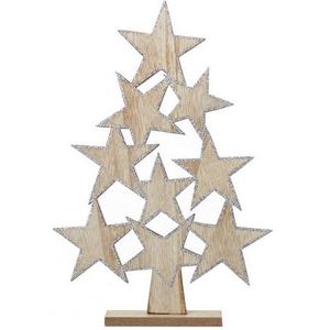 Árbol de estrellas plateadas de madera, decoración de Navidad para el hogar, fiesta colgante, Año Nuevo, venta al por mayor, hecho en la india - Product Image 1