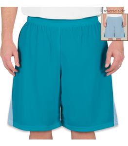 Custom Blue Sports <b>Shorts</b> with <b>White</b> Side Panel Quick Dry Breathable Polyester Athletic Gym <b>Shorts</b> for <b>Men</b> - Product Image 1