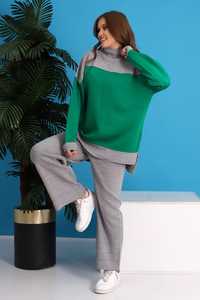 Conjunto de Dos Piezas de Punto de Alta Calidad para Mujer, Pantalones de Pierna Ancha Casuales de Cintura Alta, Suéter de Punto para Otoño e Invierno - Product Image 3