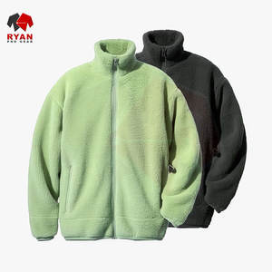 เสื้อแจ็คเก็ตขนแกะฤดูหนาวแบบกำหนดเองได้  คอตั้ง  ใส่ได้ทั้งชายและหญิง  ออกแบบให้สวมใส่สบาย ระบายอากาศได้ดี พร้อมโลโก้ด้านหน้า  บริการ ODM - Product Image 6