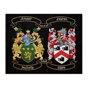 Insignias de marco de encaje personalizadas bordadas a mano con escudo de armas y crestas familiares - Product Image 3