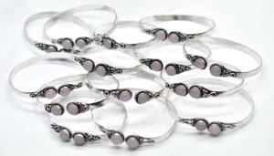 Women's Chunky Natural Assorted Crystal Bangle Fashion <b>Bracelet</b> <b>Rose</b> <b>Quartz</b> Gemstone Handmade Copper Brass Jewelry Gift for - Product Image 4