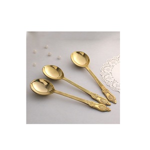 Couverts de cuisine cuillère à dîner en laiton pour la maison Restaurant nourriture Dessert servant cuillère en laiton respectueux de l'environnement Look Vintage - Product Image 2