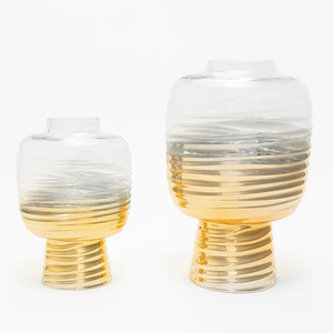 Vase en verre de designer de qualité supérieure, parfum de lavande, paire, décoration d'accent de table pour le salon - Product Image 1