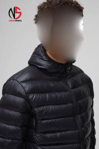 Blouson matelassé noir pour homme, dernière conception, haute brillance, coupe-vent, imperméable, en toile, avec logo personnalisé et fourrure, collection 2026 - Product Image 5