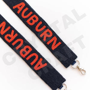 Para Auburn, correa de monedero con cuentas personalizada, correas de bolso con cuentas de semilla de oro blanco, accesorios de moda para bolsos - Product Image 1