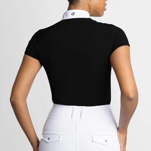 Camisa ecuestre exclusiva para mujer, manga corta, 360, ropa personalizada elástica, venta al por mayor, camisetas para montar a caballo - Product Image 2