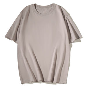 OEM personalizado logotipo diseño pesado 220g puro algodón color sólido suelta casual tops cuello redondo media manga camiseta - Product Image 5