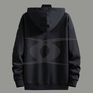 เสื้อฮู้ดเก็บความร้อนสีดำสำหรับผู้ชายทรงปกติ70% ผ้าฝ้ายฝรั่งเศสรุ่นเฮฟลีซรีไซเคิล30% ของใช้จำเป็นสำหรับใส่ในเทศกาลฮาโลวีน - Product Image 2