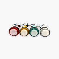 Juego de 4 Botones Redondos para Arcade con Luz LED, Microinterruptor 1NO, Plástico, Clasificación IP54, 12V