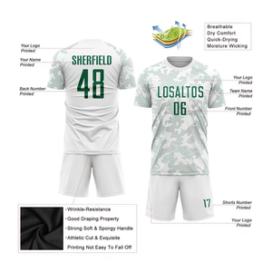 Uniforme de fútbol con estampado de transferencia de calor, malla transpirable, 100% poliéster, cuello en V, manga corta, nombre del equipo personalizado, Jersey - Product Image 6