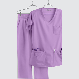 Haut de soins de santé pour femmes, chemises de gommage extensibles évacuant l'humidité, panneaux latéraux côtelés - Product Image 2