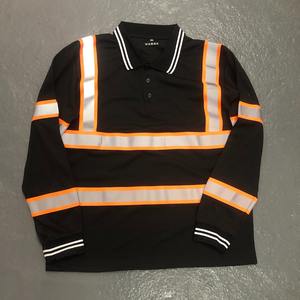 Chemise de travail de sécurité à manches longues noire et orange réfléchissante pour la construction et la mode - Product Image 2