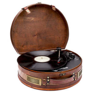 Vintage Wooden Suitcase Turntable <b>with</b> <b>Bluetooth</b> & USB (Model VT30) - Product Image 1