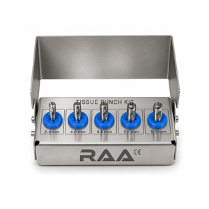 R.A.A.INTERNATIONAL Dental Implant Tissue <b>Punch</b> Kit 5-Piece Manual Steel <b>Punch</b> <b>Set</b> Storage Case CE Certified RAA-137 Silver - Product Image 1