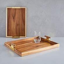 HOME Design Plateau de service rectangulaire en bois Finition naturelle Plateau de service standard pour la maison et le mariage Fait à la main - Product Image 3