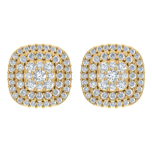 Pendientes de tuerca de lujo de oro macizo de 14 quilates de Ley 925 para mujer, pendientes de tuerca de diamante creados en laboratorio con diamante cultivado en laboratorio solitario - Product Image 1