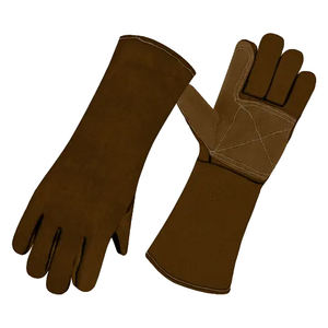 Guantes de Seguridad para Soldador de Cuero Vacuno Azul, Resistentes al Calor, de Uso General, con Puño de Seguridad, Reforzados, 11 oz, Industriales - Product Image 4