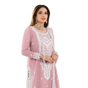 Nueva Organza paquistaní con traje bordado pesado con Stanton Pent con Organza con Dupatta bordada para mujeres - Product Image 2