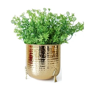 Jardinière en métal forme ronde intérieur extérieur décoratif martelé fini maison balcon jardinière en métal pour décor de jardin - Product Image 5