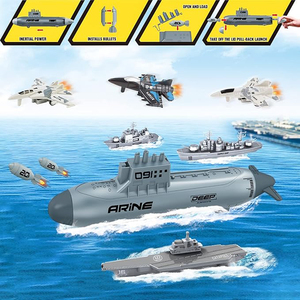 Ensemble de jouets militaires en plastique unisexe pour enfants jouet sous-marin à lancement manuel avion avion bateau aérien modèle de véhicules ensemble de l'armée navale - Product Image 6
