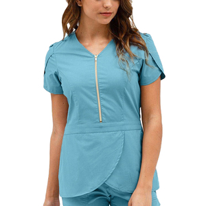 Womens Medical Scrub Suit Top OEM Wholesale Stretch Short Sleeve <b>Doctors</b> Hospital Uniform Women Nursing Scrub <b>Sets</b> - Product Image 5