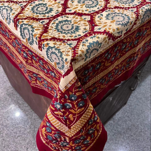 Tendance indien fait à la main bloc impression nappe ensemble motif Floral décor à la maison Table couverture tapis serviettes coureur Unique nappe - Product Image 1