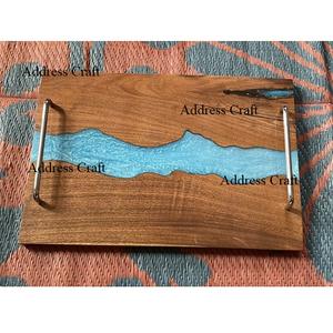 Plateau de service écologique en incrustation de coquillages avec poignée en acrylique, plateau en nacre pour le thé, le café, le petit-déjeuner, ustensiles de cuisine - Product Image 5