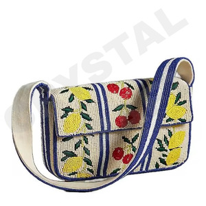 America Beyond sac à bandoulière perlé avec broderie de perles de rocaille sac à main brodé de perles avec Design Unique Pure Handmade - Product Image 5