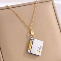 Collar con colgante de moda personalizado de acero inoxidable 316L chapado en oro PVD de 14K 18K, collares en blanco para grabar.