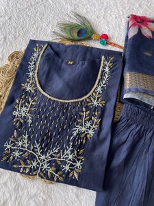 Diseñadores paquistaníes bordados gasa Shalwar Kameez trajes de 3 piezas Kurti ropa informal diaria para boda/fiesta niñas - Product Image 6