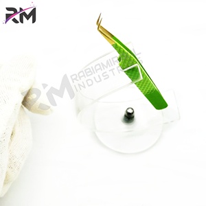 Outil de précision pour cils RMI Super September, en acier inoxydable de haute qualité, antistatique, durable, avec pointe en plasma dorée et revêtement en poudre verte - Product Image 6