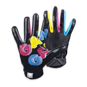 Guantes de Fútbol Americano Hechos a Medida, Guantes de Receptor de Primera Calidad, Impermeables, con Correa de Muñeca Ajustable, Servicio OEM - Product Image 2