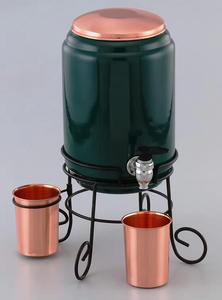 Copper Matka Matte 5 8 10 Litr Capacity Pure Copper Pot <b>Water</b> Dispenser Ayurveda Hammered <b>Water</b> <b>Tank</b> Cooler Contain Agate - Product Image 2